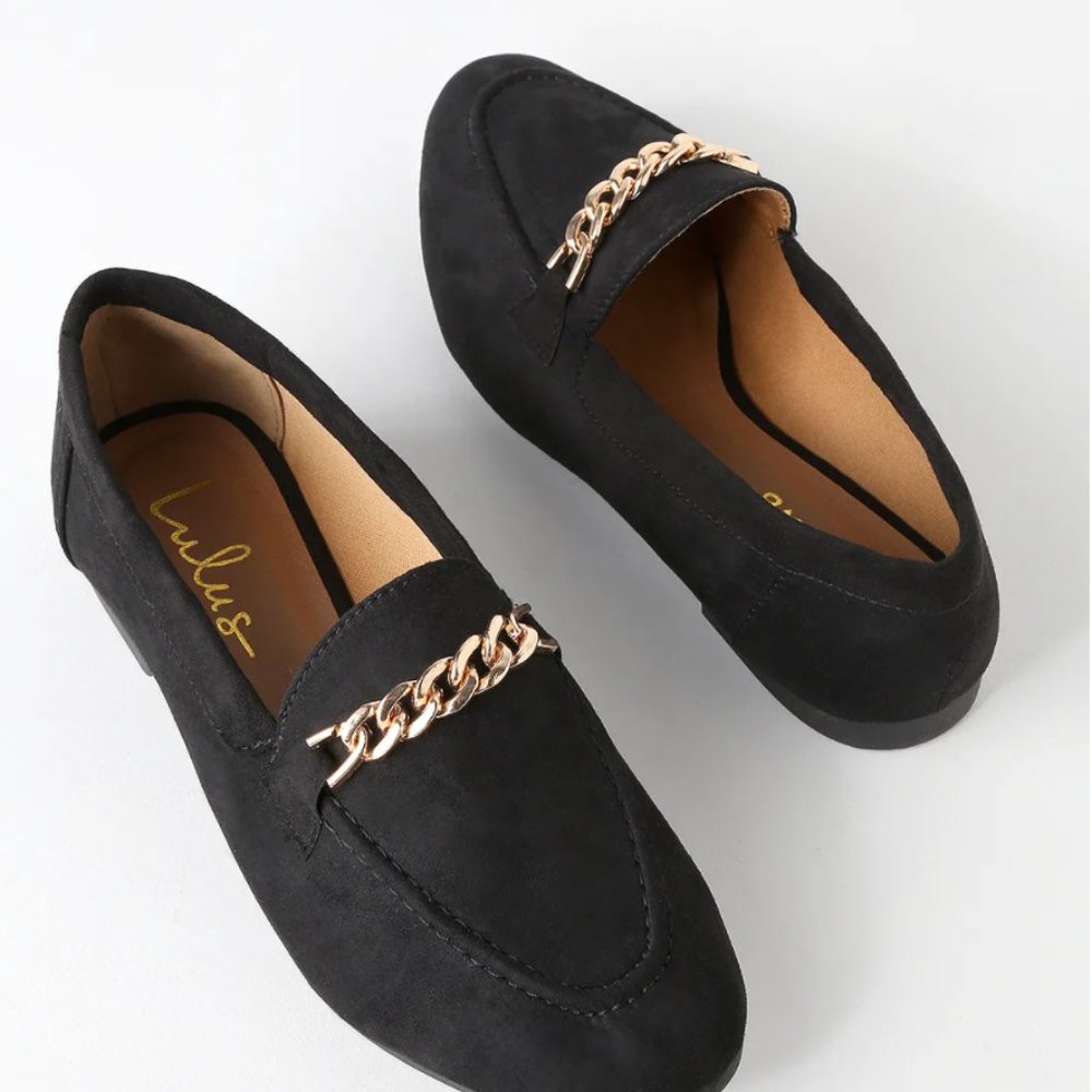Molly Lynn 2 Black Suede Loafer Flats